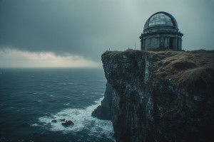 An abandoned observatory perched precariously on a jagged cliff - P6.jpg