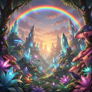 A vibrant, alien jungle teeming with fantastical flora.jpg