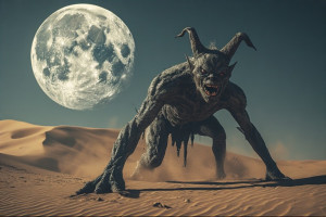 Giant menacing jinn in Arabian desert under full moon - P5.jpg