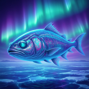 Giant Arctic monster fish under aurora borealis - F24В.jpg