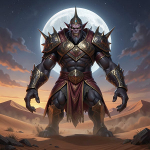 Giant menacing jinn in Arabian desert under full moon - F24.jpg