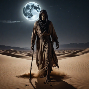 Giant menacing ghoul in Arabian desert under full moon - H1.png