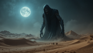 Giant menacing ghoul in Arabian desert under full moon - PL1.png