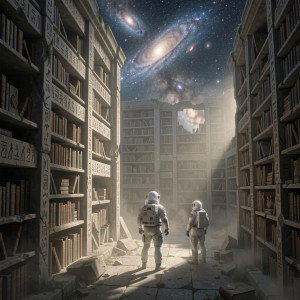 A lone astronaut, bathed in the light of a thousand distant galaxies.jpg