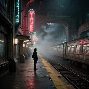 A lone figure stands on a decaying, retro-futuristic subway - Z.jpg