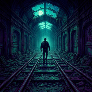 A lone explorer navigates a derelict subway station - F24B.jpg