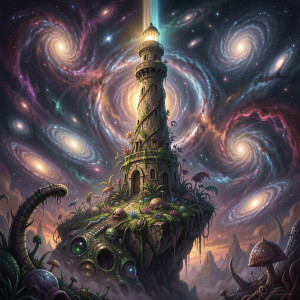 An ancient, colossal lighthouse stands on the precipice of a cosmic anomaly.jpg