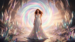 Beautiful woman stands inside portal to parallel dimension - F29.jpg