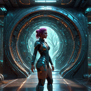 Beautiful woman stands inside portal to parallel dimension - Н4.png