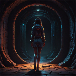 Beautiful woman stands inside portal to parallel dimension - Н7.png
