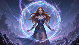 Beautiful woman stands inside portal to parallel dimension - F24.jpg