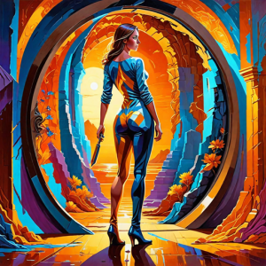 Beautiful woman stands inside portal to parallel dimension - Н12.png
