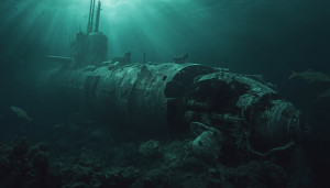 Giant severely damaged nuclear submarine on ocean floor - L.jpg