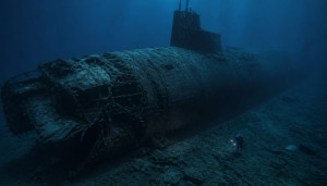 Giant severely damaged nuclear submarine on ocean floor - G.jpg