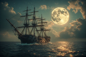 Ironclad warship sinks in the Caribbean under full moon - P5.jpg