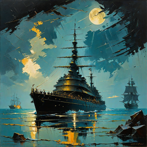 Ironclad warship sinks in the Caribbean under full moon - H3.png