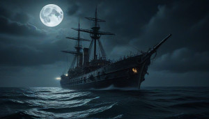 Ironclad warship sinks in the Caribbean under full moon - JXI.jpg
