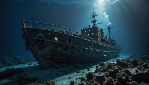 Ironclad warship sinks in the Caribbean under full moon - ВXL.jpg