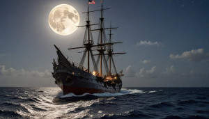 Ironclad warship sinks in the Caribbean under full moon - R4.jpg