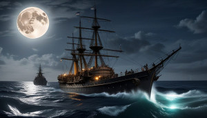 Ironclad warship sinks in the Caribbean under full moon - FXL.jpg