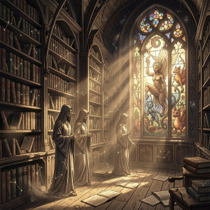 A forgotten library filled with ancient, dust-covered tomes.jpg