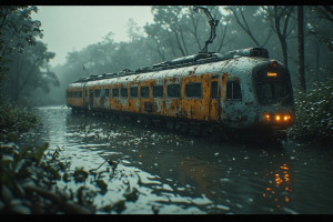 A futuristic train half-submerged in a murky swamp - P2.jpg