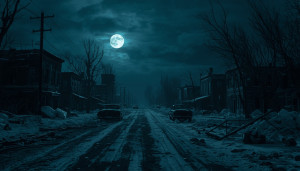 Ghost town in nuclear winter under full moon - L.jpg