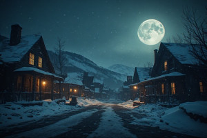 Ghost town in nuclear winter under full moon - P3.jpg