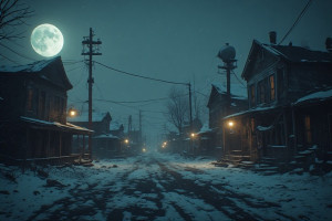 Ghost town in nuclear winter under full moon - P4.jpg