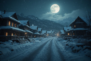 Ghost town in nuclear winter under full moon - P6.jpg