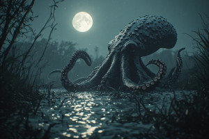Giant kraken in apocaptic swamp under full moon - P2.jpg