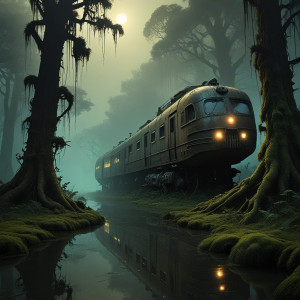 A futuristic train half-submerged in a murky swamp - FXL.jpg