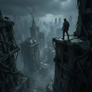A lone explorer stands on a crumbling skyscraper - F24.jpg