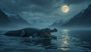 Giant crocodile in Norwegian fjord under full moon - PL1.png