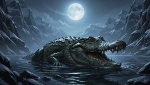 Giant crocodile in Norwegian fjord under full moon - F29.jpg