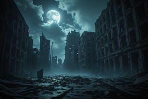 Ghost of time in abandoned haunted metropolis under full moon - P3.jpg