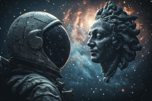 An astronaut stares into the face of an ancient deity - P1.jpg