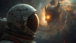 An astronaut stares into the face of an ancient deity - L.jpg