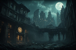 Ghost of time in abandoned haunted metropolis under full moon - P1.jpg