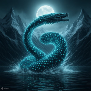Giant prehistoric sea serpent in Norwegian fjord - F24B.jpg