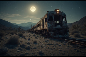 Train wreck in California desert under full moon - P1.jpg