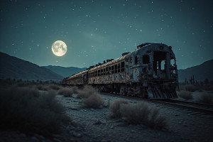 Train wreck in California desert under full moon - P2.jpg