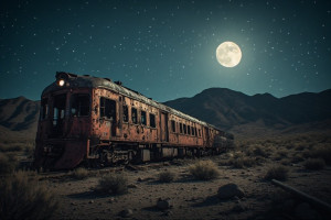 Train wreck in California desert under full moon - P5.jpg