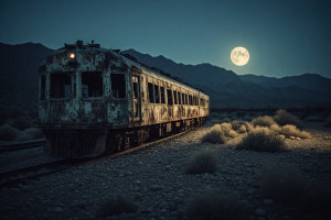Train wreck in California desert under full moon - P6.jpg