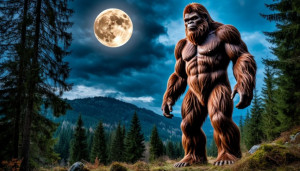 Giant bigfoot in Bavarian forest under full moon - S.jpg