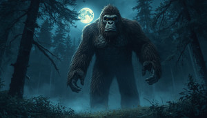 Giant bigfoot in Bavarian forest under full moon - L.jpg