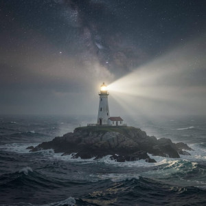 A solitary lighthouse stands on a rocky outcrop - F29.jpg