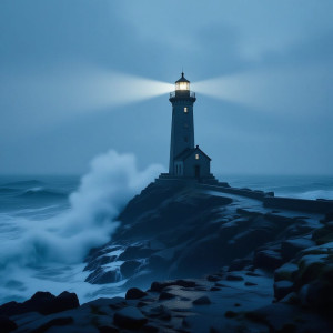 A solitary lighthouse stands on a rocky outcrop - H11.jpg