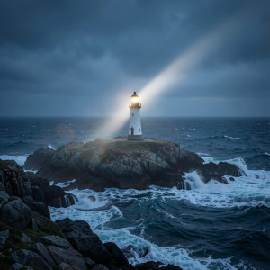 A solitary lighthouse stands on a rocky outcrop - F24.jpg
