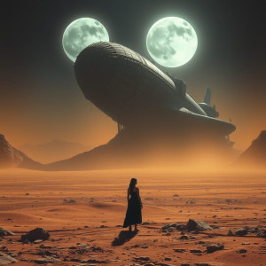 A solitary woman gazing up at a derelict spaceship - FS.jpg